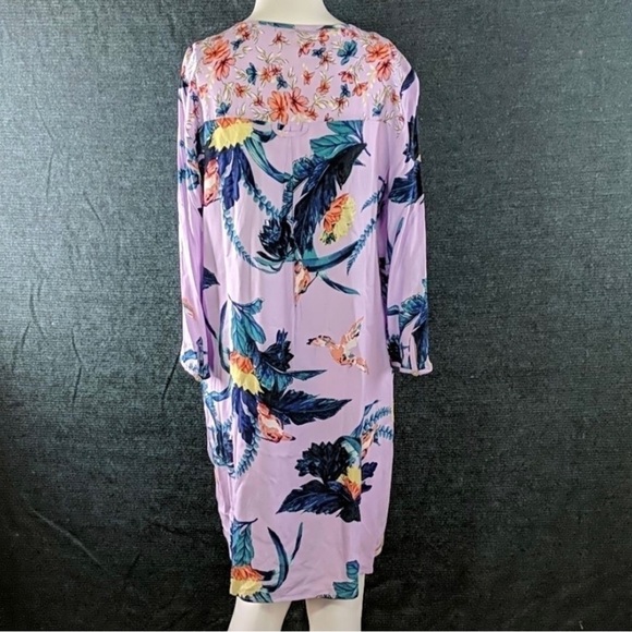 Fig & Flower Rayon Bold Floral Shirt Dress - Picture 6 of 8